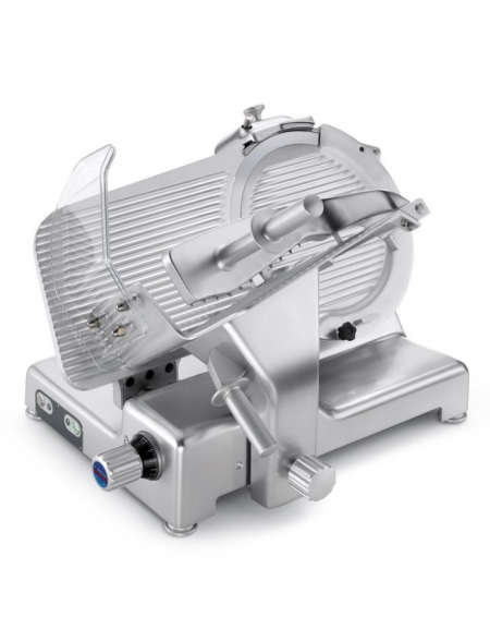 AFFETTATRICE PROFESSIONALE A GRAVITA' LAMA DA 38,5 CM - CON MANOPOLE E PIEDINI IN ALLUMINIO-PIATTO CM 35x32