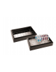 Scatola porta ghiaccio, 3 pz - base in legno colore wengè, vasca plastica + griglia - cm  53x32,5x12,5h
