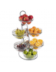 Espositore 4 piani in acciaio cromato - con 6 ciotole ø cm 23 - cm 39x31x66h