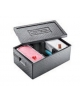 CONTENITORE ISOTERMICO IN POLIPROPILENE PORTA BACINELLE GELATO CON DIVISORI INTERNI MM. 595X395X260H