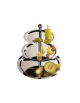 Alzata frutta in acciaio inox con 3 piani Ø 32-38-48 - cm Ø 48x50h