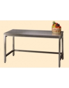 Tavolo inox con cornice su tre lati cm 150x70x85/90h