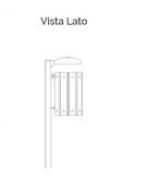 Cestino portarifiuti per esterno in legno impregnato e verniciato con tettuccio  - Da interrare - Capacità Lt 28 - cm 31x48x104h