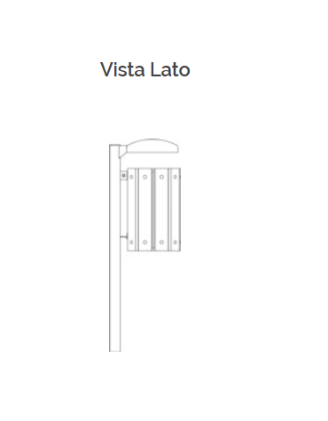 Cestino portarifiuti per esterno in legno impregnato e verniciato con tettuccio  - Da interrare - Capacità Lt 28 - cm 31x48x104h
