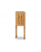 Cestino portarifiuti in legno per esterno - Da interrare - Capacità Lt 28 - cm 33x48x100 h