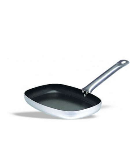 PADELLA PER PESCE IN ALLUMINIO ANTIADERENTE CON MANICO ACCIAIO INOX - MM380X260X50H PADELLA PER PESCE IN ALLUMINIO ANTIADERENTE CON MANICO ACCIAIO INOX - MM380X260X50H