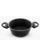 CASSERUOLA 2 MANIGLIE RIVESTITA IN PIETRA LAVICA - Diametro mm 200 - Altezza mm 95 - Spessore medio mm 4,5