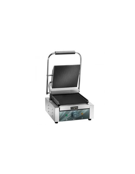 Piastra elettrica per panini singola media rigata PROFESSIONALE - Piano di cottura da cm 26x23