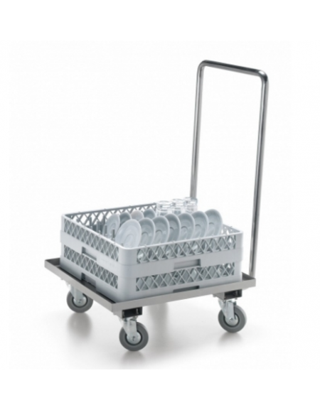 CARRELLO INOX PER CESTI LAVASTOVIGLIE
