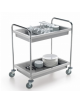 CARRELLO INOX A 2 VASCHE - Portata 40Kg a ripiano - mm 855x535x940h