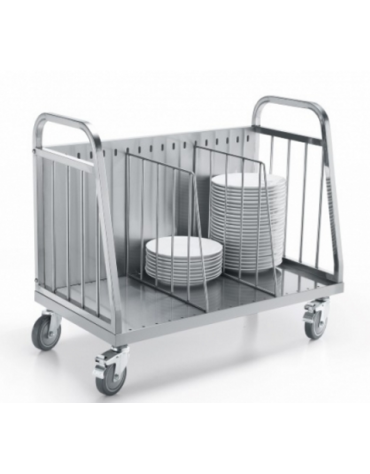 CARRELLO INOX PORTAPIATTI - MM 980X515X830