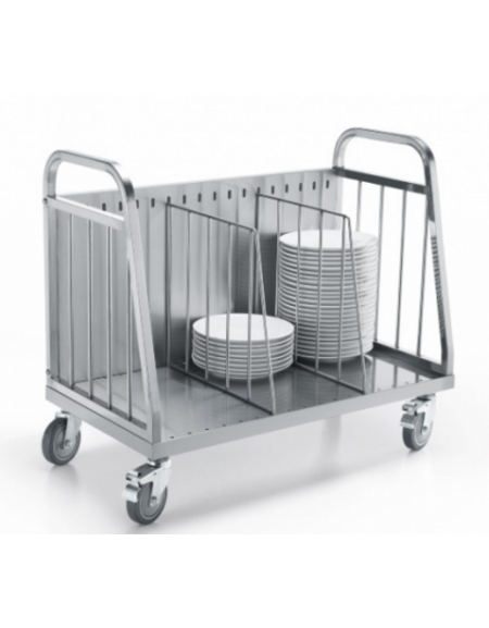 CARRELLO INOX PORTAPIATTI - MM 980X515X830
