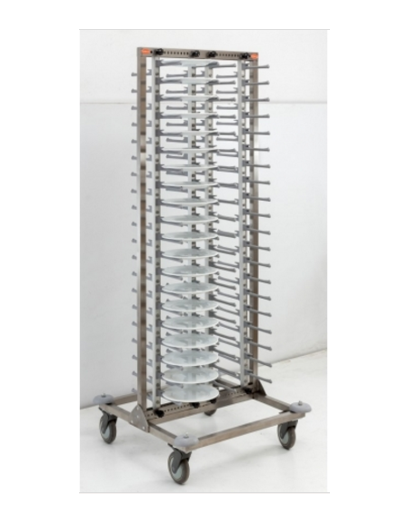 CARRELLO INOX E ALLUMINIO PORTAPIATTI - MM 720X720X1820H