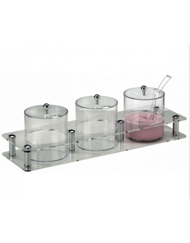 BUFFET ACRILICO PORTA YOGURT/MARMELLATE A 3 CONTENITORI