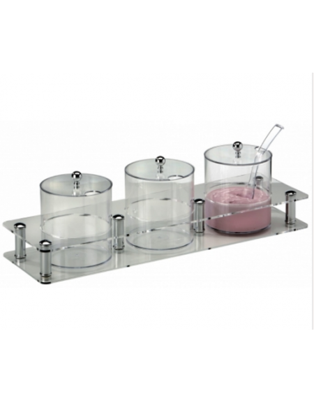 BUFFET ACRILICO PORTA YOGURT/MARMELLATE A 3 CONTENITORI