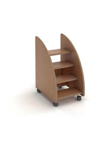 Scaletta in multistrato di faggio per fasciatoio con ruote dotate di freno - cm 35x50x60h