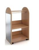 Carrello dei travestimenti realizzato in pannelli melaminici color faggio - cm 65x50x115h