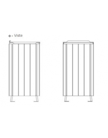 Cestone porta rifiuti in legno per parchi o giardini - cm 43x43x90h - Capacità Litri 90