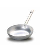 PADELLA SVASATA ALLUMINIO CON MANICO ACCIAIO INOX - DIAMETRO CM 24 - ALTEZZA CM 7