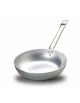 PADELLA SVASATA ALLUMINIO CON MANICO ACCIAIO INOX - DIAMETRO CM 24 - ALTEZZA CM 7