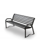 Panchina anatomica con braccioli in acciaio zincato colore grigio micaceo cm 158x57x72h