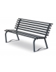 Panchina per parco in tubo d'acciaio - colore GRIGIO RAL 7011 - dimensioni cm 150x43x74h