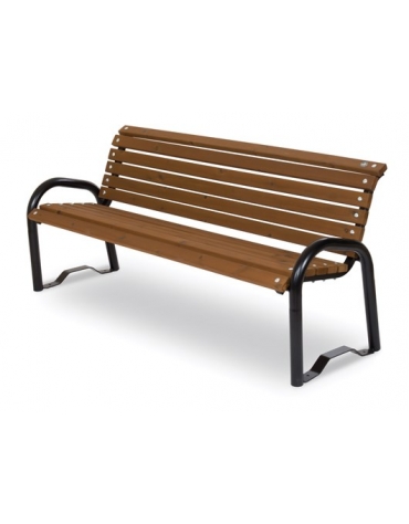 Panchina anatomica per giardino pubblico con legno di pino - dimensioni cm 175x66x77h