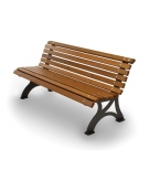 Panchina per giardini pubblici con doghe in legno di pino nordico - dimensioni cm 165x65x75h
