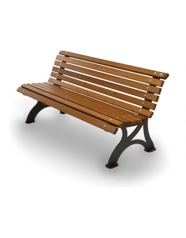 Panchina per giardini pubblici con doghe in legno di pino nordico - dimensioni cm 165x65x75h