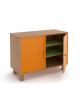 Mobile medio in legno con 2 ripiani e 2 antine colorate a scelta con maniglie anatomiche - Dimensioni cm 100x45x75h
