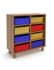 Mobile in legno con 8 caselle e 8 vasche in plastica - cm 100x45x105h