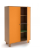 Armadio in legno con 3 ripiani a 2 antine colorate - cm 100x45x155h