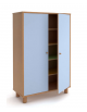 Armadio in legno con 4 ripiani a 2 ante colorate - cm 100x45x155h