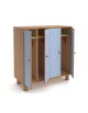 Armadio Spogliatoio in legno 4 posti 4 ante colorate per bambini - Dimensioni cm 100x45x105h