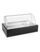 Espositore per colazione in legno nero completo con cupola Roll-Top - mm 570x370