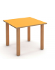 TAVOLO QUADRATO MATERNA IN LEGNO MULTISTRATO DI BETULLA - PIANO COLORE A SCELTA - CM 60X60X53H
