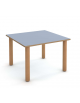 TAVOLO QUADRATO MATERNA IN LEGNO MULTISTRATO DI BETULLA - PIANO COLORE A SCELTA - CM 80X80X53H