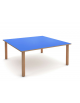 TAVOLO QUADRATO MATERNA IN LEGNO MULTISTRATO DI BETULLA - PIANO COLORE A SCELTA - CM 100X100X53H