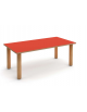 TAVOLO RETTANGOLARE ASILO NIDO IN LEGNO MULTISTRATO DI BETULLA - PIANO COLORE A SCELTA - cm  120x60x41h