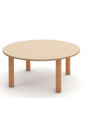TAVOLO TONDO CIRCOLARE NIDO IN LEGNO MULTISTRATO DI BETULLA - PIANO COLORE A SCELTA - CM Ø100X41H