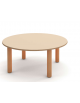 TAVOLO TONDO CIRCOLARE NIDO IN LEGNO MULTISTRATO DI BETULLA - PIANO COLORE A SCELTA - CM Ø100X41H