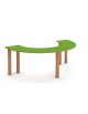 TAVOLO SEMICIRCOLARE MATERNA IN LEGNO MULTISTRATO DI BETULLA - PIANO COLORE A SCELTA - CM 150X75X53H