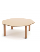 TAVOLO OTTAGONALE NIDO IN LEGNO MULTISTRATO DI BETULLA - PIANO COLORE A SCELTA - CM Ø120X41H