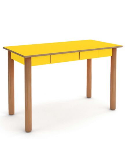 Tavolo rettangolare insegnante - 2 cassetti - cm 65x130x75h