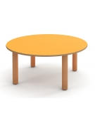 TAVOLO TONDO CIRCOLARE NIDO IN LEGNO MULTISTRATO DI BETULLA - PIANO COLORE A SCELTA - CM Ø100X41H