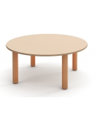 TAVOLO TONDO CIRCOLARE NIDO IN LEGNO MULTISTRATO DI BETULLA - PIANO COLORE A SCELTA - CM Ø100X41H