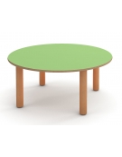 TAVOLO TONDO CIRCOLARE NIDO IN LEGNO MULTISTRATO DI BETULLA - PIANO COLORE A SCELTA - CM Ø100X41H