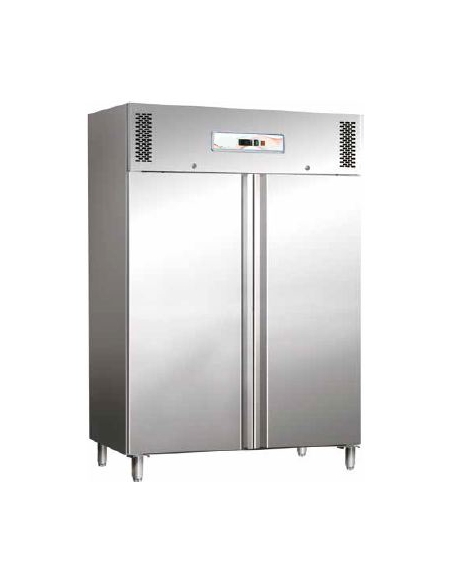 Armadio frigorifero congelatore inox 2 porte Lt.1400 -18°-22°C - cm 148x83x201h