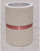 Cestone portarifiuti gettacarte in calcestruzzo colore Grigio pietra - con anello reggisacco - Diametro cm 50 - Altezza cm 70