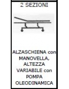 Letto a 2 sezioni. Alzaschiena con manovella. Altezza variabile